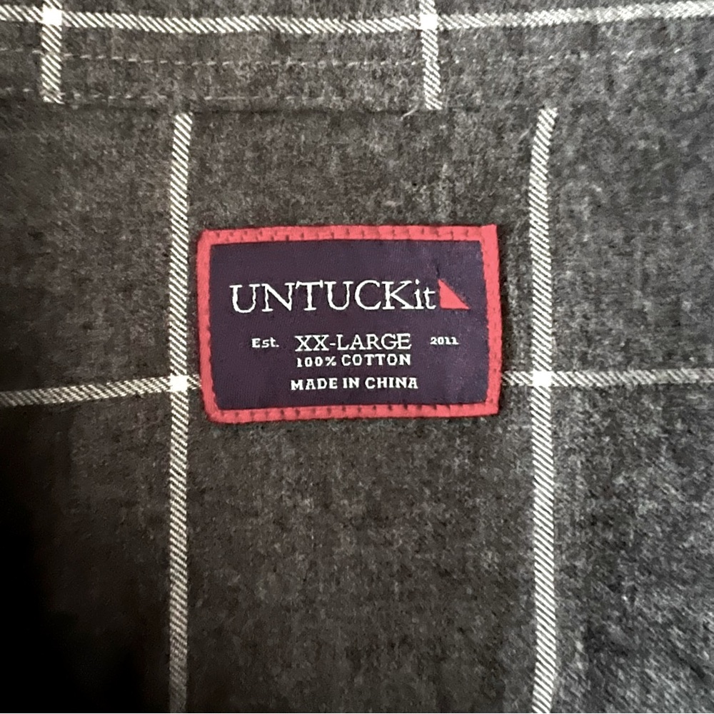 UNTUCKit Grey Flannel Windowpane Check | XXL - Picture 6 of 8